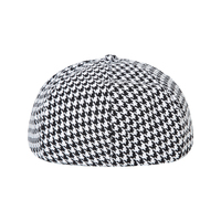 Bonne qualité Lvy Caps Chapeaux personnalisés d'extérieur Classique Noir et Blanc Pied de poule Casquette plate Béret décontracté