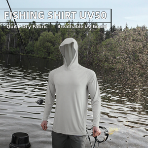 เสื้อตกปลาผู้ชาย UVBAN โลโก้แบบกำหนดเอง ดีไซน์ใหม่ ผ้าโพลีเอสเตอร์ 100% 130 กรัม แห้งเร็ว ระบายอากาศได้ดี ป้องกันรังสียูวี ไซส์ใหญ่ UPF 50 - Product Image 2