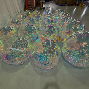 Boule miroir gonflable géante multicolores brillante en PVC durable, <span class=keywords><strong>sphère</strong></span> miroir flottante avec fermeture éclair pour la décoration de fête - Product Image 1