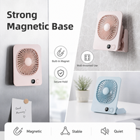 Leistungsstarker magnetischer Tischventilator, wiederaufladbar, Typ C, für Kühlschrank, Zuhause, Büro