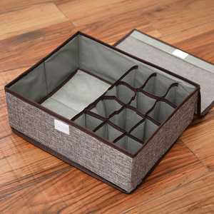 Clothing Organizer <b>Storage</b> <b>Box</b> With Lid Rectangle Foldable Compartmentalized For Underwear Socks <b>Drawer</b> Wardrobe Desktop - Product Image 2