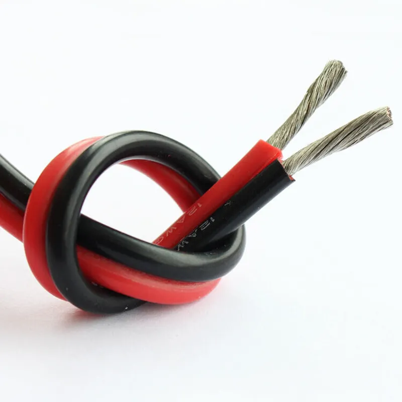 Solar Battery Cable Electrical Wire 22 AWG Twin Cords Silicone Red Black Rubber Copper Heating Stranded Wire Insulated ROHS
