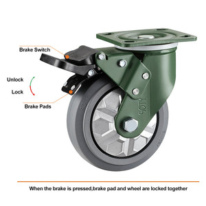 YTOP <span class=keywords><strong>6</strong></span>-Zoll-Industriegummiwagenräder für Werkbank-Projekt-Lenk rollen Hochleistungs-Lenkräder - Product Image 4