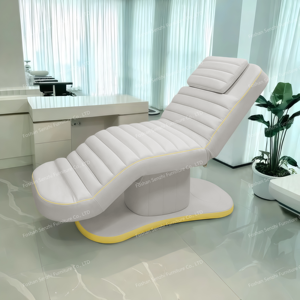 Новейший дизайн, Белый Регулируемый массажный стол с 3 двигателями, электрическая Косметическая кровать, современная кровать для наращивания ресниц для ресниц - Product Image 5