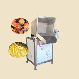 Automatische Ontladen Ronde Mand Pinda Frietjes Chips Friteuse Machine