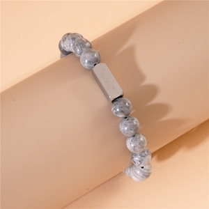 Bracelet en acier inoxydable en gros avec perles de <span class=keywords><strong>pierre</strong></span> naturelle gravées, bracelet personnalisé gravé au laser avec <span class=keywords><strong>nom</strong></span>, bracelet DIY en pierres précieuses - Product Image 4
