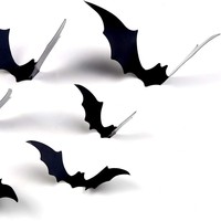 Lot de 81 autocollants chauves-souris 3D, impression personnalisée, décoration en plastique pour bar et chambre