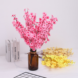 7 ramas de flores de seda de flor de melocotón para jardín, paisajismo, boda, decoración suave, diseño de cielo estrellado fragmentado para - Product Image 6