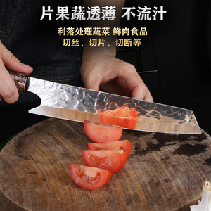 Sashimi Knife 21.5 Cm Stainless Steel Hand Forged Multi Purpose Kitchen Knife For Slicing Fruit Vegetables Meat - Product Image 1