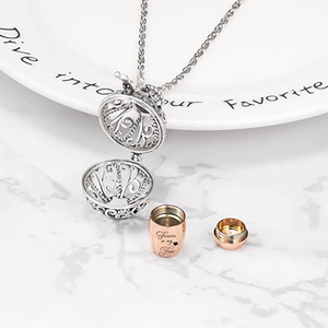 Sıcak satış çevre dostu paslanmaz çelik Urn Vintage yeni kolye yuvarlak Hollow külleri kolye sonsuza kalbimde kavanoz köpekler için - Product Image 3
