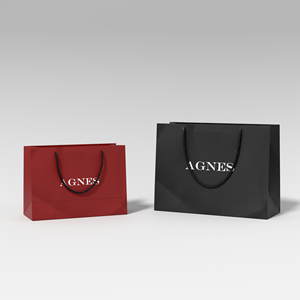 Sac cadeau en carton noir ivoire de luxe personnalisé avec ruban Logo de marque privée pour l'emballage de vêtements, de chaussettes, de chaussures - Product Image 1