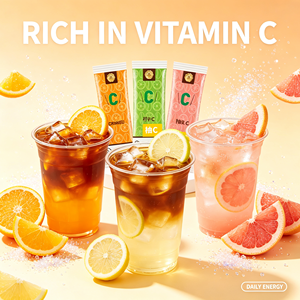 <span class=keywords><strong>Café</strong></span> instantané Americano fruité premium infusé à la vitamine C, goût neutre, 3 agrumes (orange, citron, pomelo), sans sucre, sachets de 10 g - Product Image 1