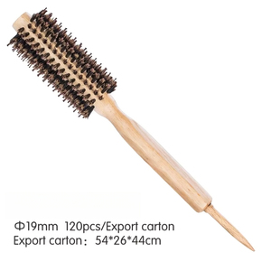 Beauty Salon Natural Large Wooden Mixed Boar Bristle Hair <strong>Round</strong> <strong>Brush</strong> - Product Image 4