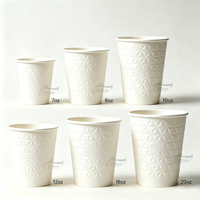 Gobelet à café jetable en papier gaufré double paroi, isolant thermique, antidérapant, avec logo personnalisé pour café à emporter