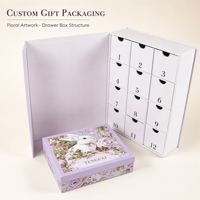 Boîte cadeau personnalisée à motif floral avec douze compartiments, illustration de lapin, pour cadeaux de mariage, OEM, vente en gros, marque privée
