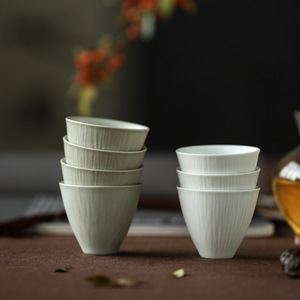 Taza de Té Kung Fu de Cerámica con Esmalte de Color y Tallado en Madera y Fresno, Estilo Tang Chino Retro - Product Image 6