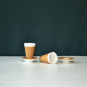 Bamboo Woven Porcelain <b>Teacup</b> Traditional Chinese Style Travel Gift Set Chongqing Origin Solid Pattern ZB 014 - Product Image 2