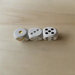 D6 Six Sided 16mm round Edge Wooden Dice Colored Dot Design Unique 6-Sided Gaming Accessory