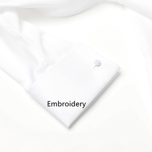 2024 Custom Logo Embroidery Button up <strong>Shirt</strong> Business All Cotton <strong>White</strong> French Cuff Slim Fit Non-iron Dress <strong>Shirt</strong> - Product Image 3