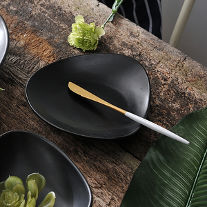 PITO Horeca venta al por mayor Hotel esmaltado de color europeo forma triangular restaurante negro platos <span class=keywords><strong>tapas</strong></span> restaurante - Product Image 3