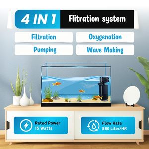 Filtro de Acuario Premium de 15W, Sistema de Purificación de Agua para Peceras con Bomba de Alta Eficiencia, Filtración Mecánica y Biológica - Product Image 3