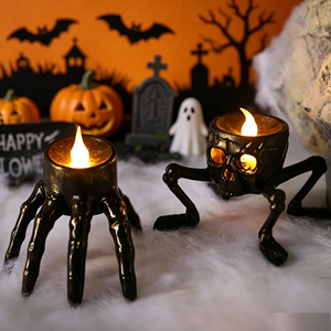 Luces LED de mano de esqueleto para Halloween al por mayor, accesorios de ambiente, luces nocturnas de pie de esqueleto, decoración para el Festival de los Fantasmas, velas decorativas - Product Image 1