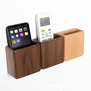 Caja de almacenamiento de madera montada en la pared, organizador de oficina cuadrado sin tapa para control remoto y gafas - Product Image 3
