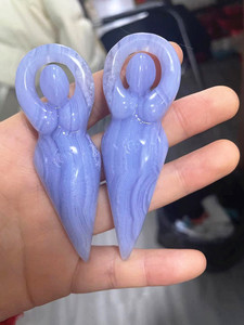 Statue de déesse en agate bleue, cristal, best-seller, artisanat populaire de haute qualité, sculptée à la main, pour souvenir - Product Image 3