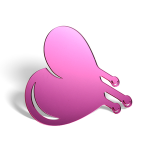 Acrylic Customized Irregular Pink Heart Shape Cosmetic Single Side Compact Mirror - Product Image 4