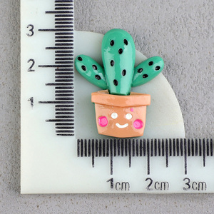 Oem Odmラブリーサボテンフラットバック樹脂ピース携帯ケースヘア装飾アクセサリー - Product Image 5