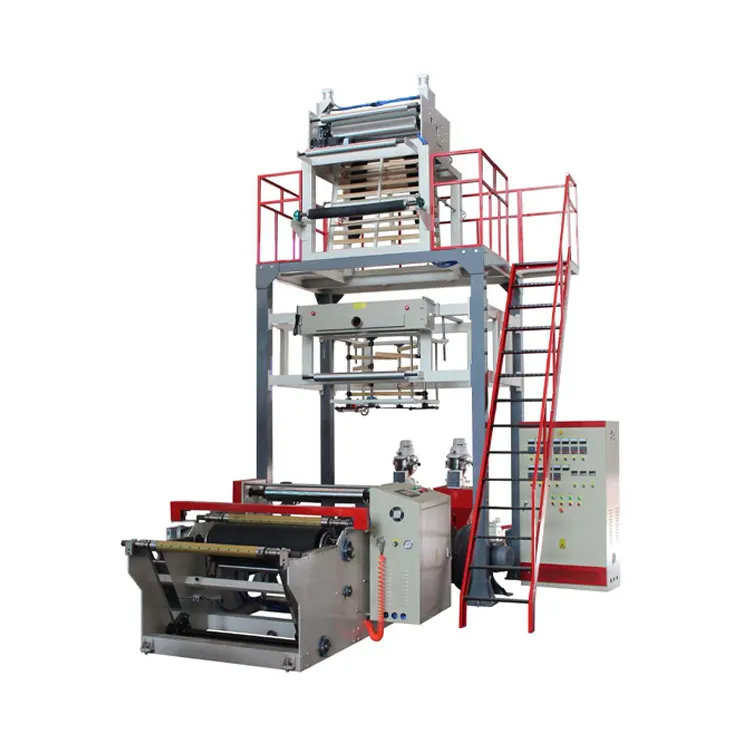 Máquina sopladora de película de coextrusión de plástico HDPE de tres capas, barata, China