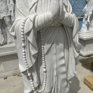 Statua Religiosa in Pietra Europea Personalizzata, Vergine Maria in Marmo Bianco per Giardino, Chiesa, Villa - Product Image 3