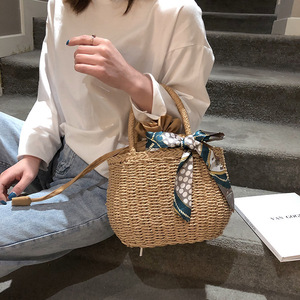Bolso de mano de paja trenzado ecológico para mujer, estilo casual, de moda de verano, tipo cesta de verduras, para vacaciones - Product Image 3