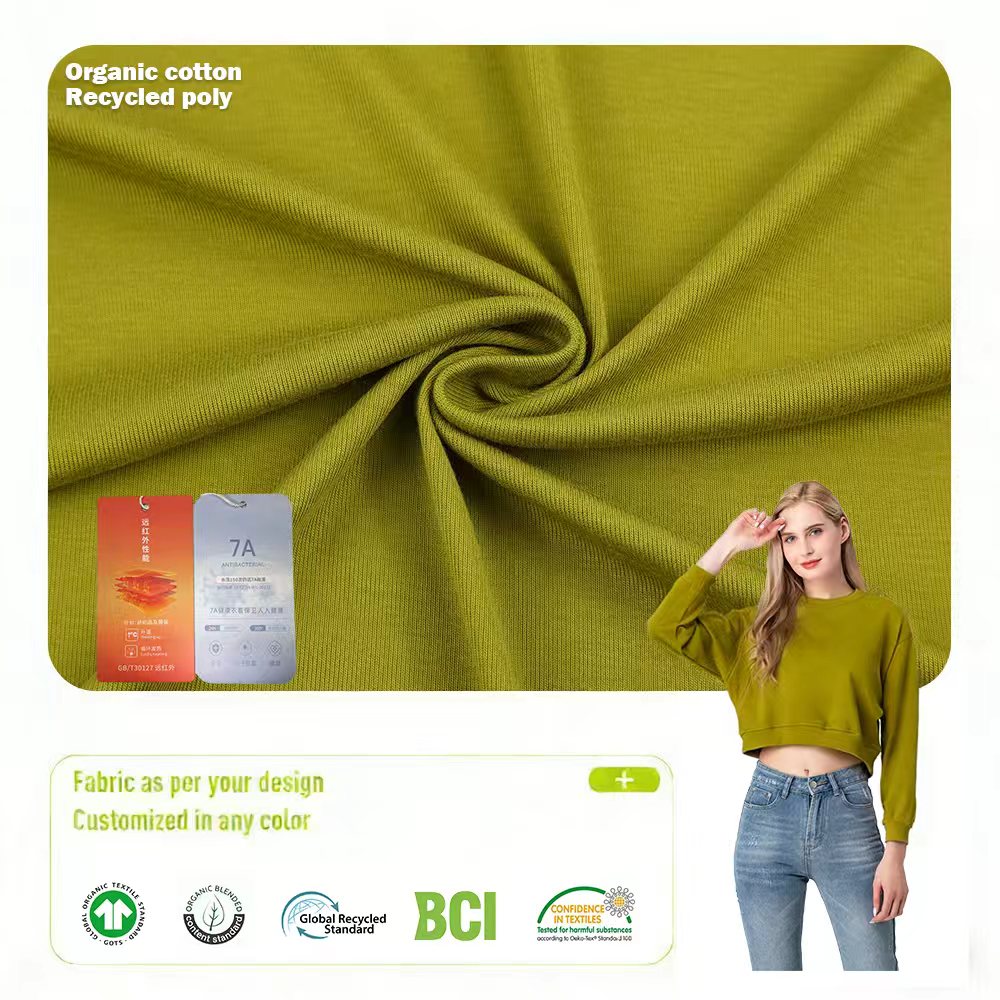 Textile Products Fabric Garment 48.5% Lyocell 10%Wool 38.5%Acrylic 3% Spandex 180GSM 160CM Plain Knitted Eco-Friendly Girls