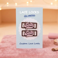Verrous de lacets de chaussures en métal réglables, personnalisables avec logo et lettre en émail souple, vente en gros