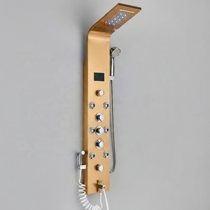ZEPENG <span class=keywords><strong>Colonne</strong></span> de Douche Murale Thermostatique de Luxe avec Panneau LED, Affichage de la Température et en Acier Inoxydable - Product Image 2