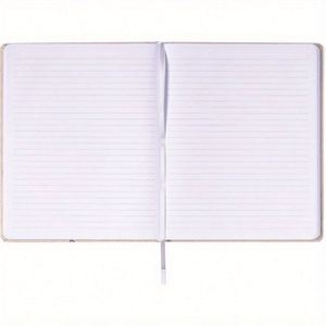 Large Plain Linen Cover Writing Journal 256 Ruled Cream Pages Ribbon <b>Bookmark</b> Lay Flat Desk Size Lined Notebook Made Guangdong - Product Image 3