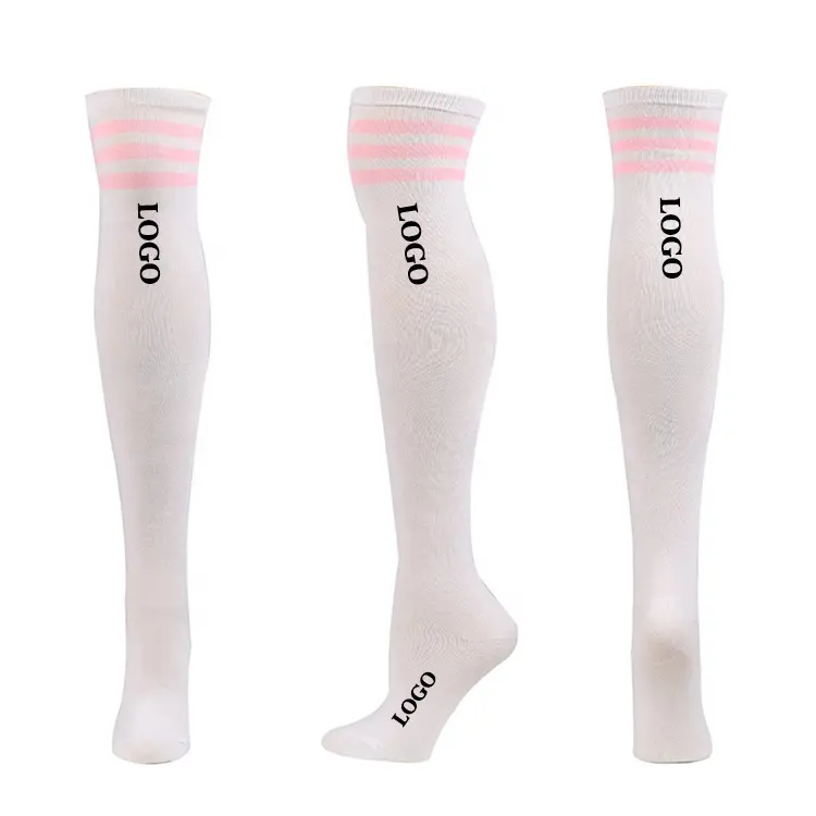 Korean Style design your logo long over knee socks for women customized spring summer autumn sustainable socks
