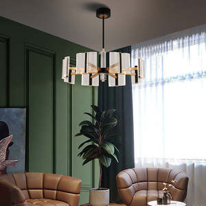 Zeal Lighting Modern Aluminio K9 Cristal Negro Oro Acrílico Led Sala de estar Luz colgante Nórdica - Product Image 5