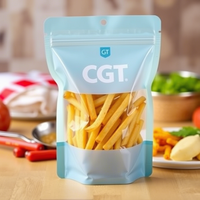 <strong>Best</strong> <strong>Selling</strong> Custom logo Plastic Stand up Pouches Waterproof with Window Ziplock Cookie Jerky French <strong>Fries</strong> Nuts Snack Food Bag