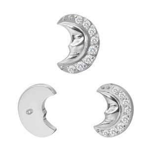 GZN ASTM F136 Titane à filetage interne, clous de labret à dos plat, bijoux de piercing pour lèvre, cartilage, oreille et corps - Product Image 5
