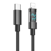 Kabel USB C 100W Tipe C Kabel Pengisian Cepat PD dengan Layar LCD Digital Kabel Pengisian Data USB C ke C