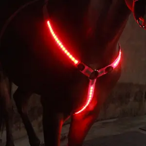 2021 New Product Led Flashing Driving Harness Breast Collar Horse Outdoor Sporting Goods Led Reflectrive Horse Chest Strap