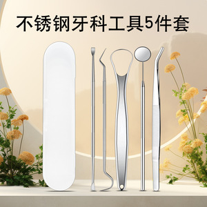 Stainless Steel Dental Tool Set 5 Piece Anti Fog Oral Care Kit For Teeth Cleaning Home Use - Product Image 3