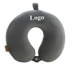 Oreiller de voyage en U personnalisé avec logo imprimé, best-seller, en coton à mémoire de forme multicolore, oreiller cervical en U à mémoire de forme - Product Image 1