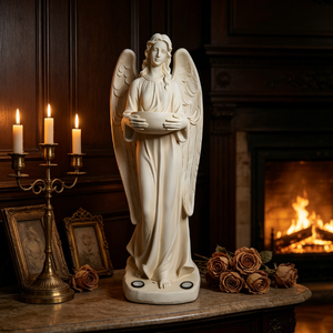 Sculpture d'ange artificielle de haute qualité KW pour extérieur, taille réelle, finition en résine, statue ailée, alimentée par énergie solaire, étanche, pour villa et <span class=keywords><strong>jardin</strong></span> - Product Image 2