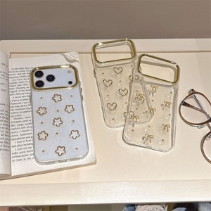เคสโทรศัพท์ใสลายเรซิ่นกลิตเตอร์สีเงินรูปหัวใจ 3 มิติ ประดับโบว์และหมี ดีไซน์หรูหราใหม่ปี 2025 สำหรับ iPhone 17 16 15 14 13 Pro Max - Product Image 6