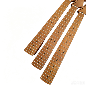 Manche de guitare 22 frettes en érable torréfié satiné avec rayures, style Stratocaster, remplacement en bois verni durable - Product Image 4