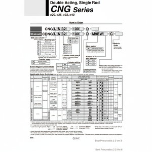 SMC Pneumatics <b>Lock</b> <b>Cylinder</b> CDNGBA20-125-D Product Category - Product Image 1
