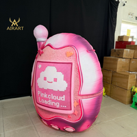 Modèle de téléphone rose gonflable de dessin animé pour la décoration des parcs d'attractions pour enfants, ballon publicitaire gonflable en forme de téléphone